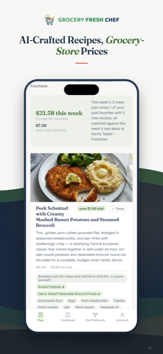 AI-crafted recipes at grocery-store prices